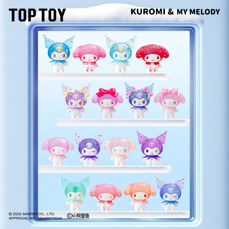 Top Toy – My Melody & Kuromi Ramune - Style Mini Figures Surprise Blind Bags (3pcs per Pack / 10 - Pack Display Wholesale) - Mystery Kawaii Co.
