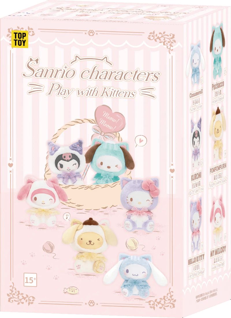 Top Toy – Sanrio Characters “Play with Kittens” Series Plush Blind Box (Wholesale Display of 6) - Mystery Kawaii Co.