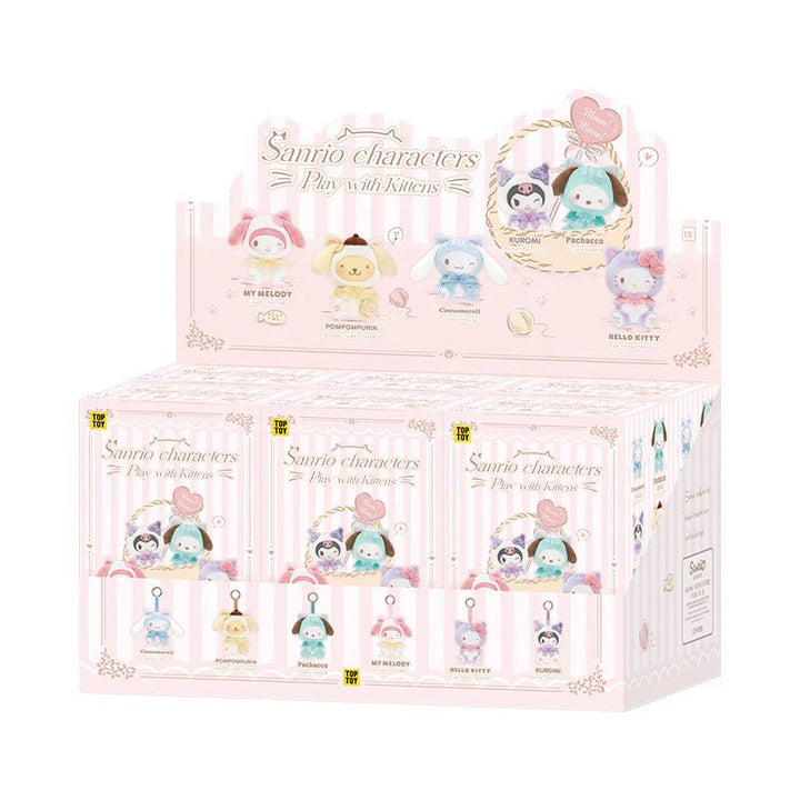 Top Toy – Sanrio Characters “Play with Kittens” Series Plush Blind Box (Wholesale Display of 6) - Mystery Kawaii Co.